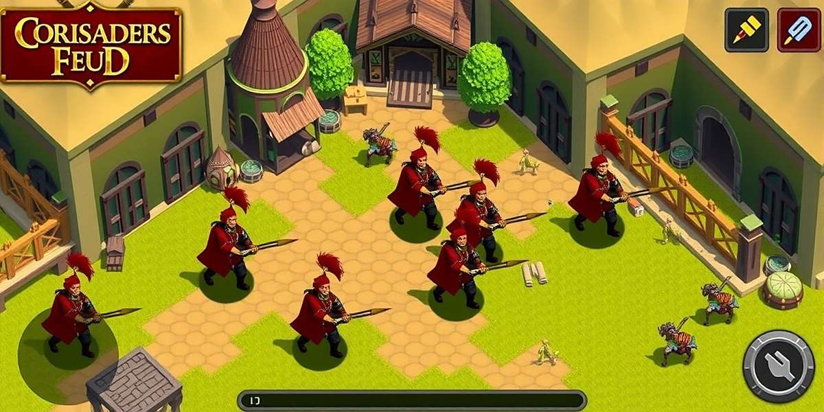 Coriander Crusaders Feud Battle Gameplay Coriander Crusaders Feud gameplay screenshot showing spice warriors in battle formation with village background